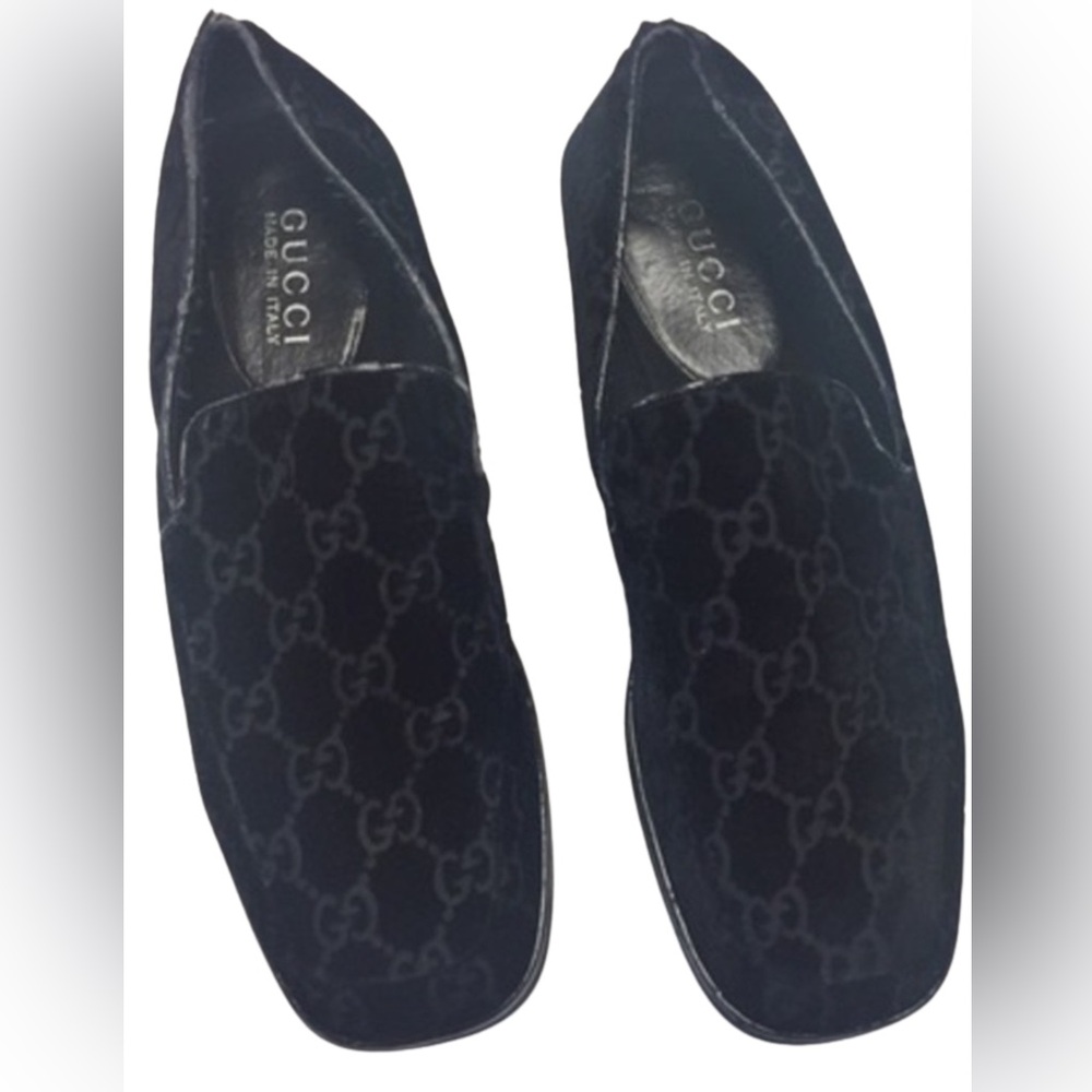 GUCCI Black Suede Double G Platform Loafers - Picture 9 of 13